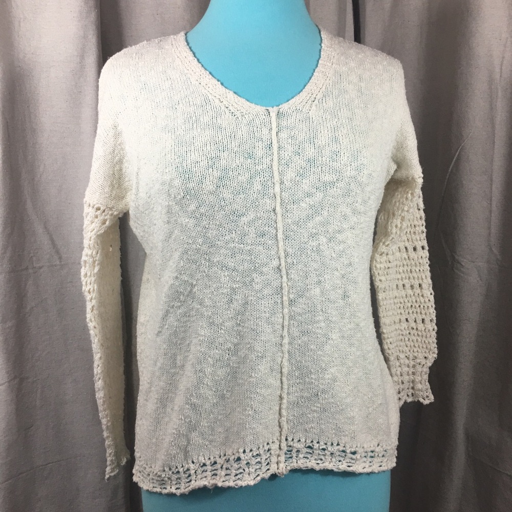 Lucky Brand Cream Knit Sweater | V neck